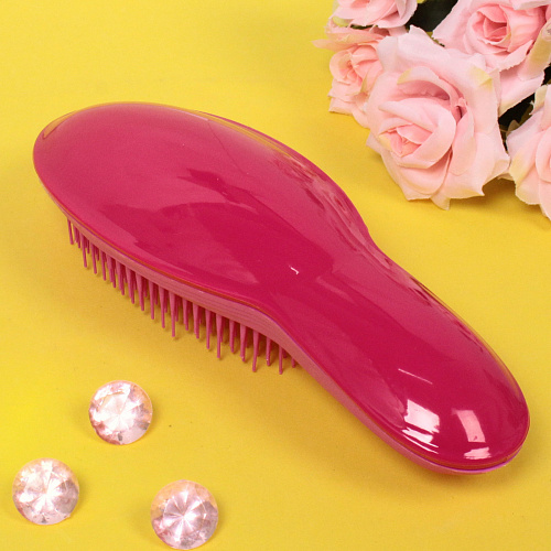 Расческа массажная компактная Manhattan style, цвет малиновыйфуксия , 20,57,5см_4