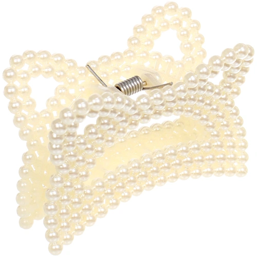 Заколка-краб для волос Мон Пион, кошечка, цвет белый, 7,5см (Блистер)_4