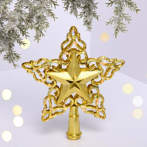 Звезда на ёлку "Снежная звезда" 15 см, Золото