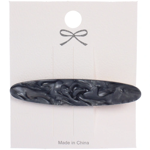 Зажим для волос "ЛАВИТА", удлиненный овал, цвет графит, 6.5*1.3см (белый блистер)