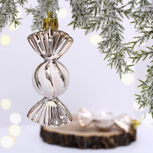 Ёлочные игрушки "Таинственное очарование" Конфетки 8 см (набор 2шт), шампань