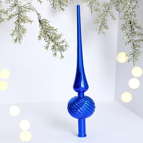 Верхушка на ёлку 25 см "Волна", Синий