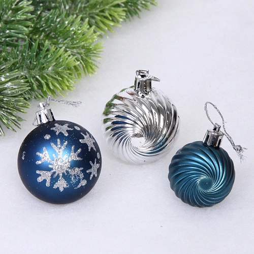 Набор шаров Christmas 5 см + 4 см (24 предметов), СапфирСеребро_5