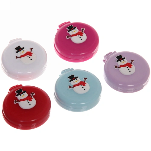 Расчёска массажная складная с зеркалом Веселый Снеговичок, цвет микс, d-6см_20