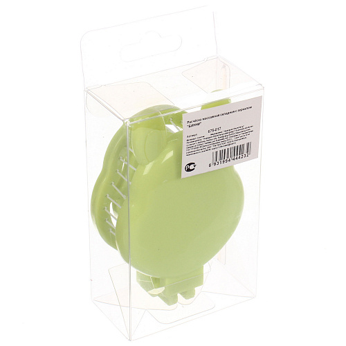 Расчёска массажная складная с зеркалом БИННИ, цвет салатовый, 105653см (коробка PVS)_7