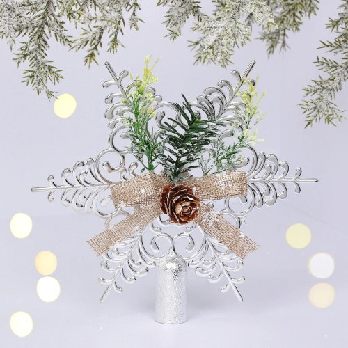 Звезда на ёлку 19*19 см "Хвойная", Серебро