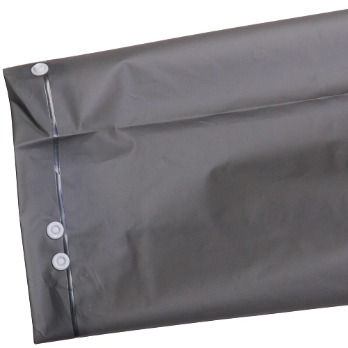 Дождевик-плащ 140 Мкрн 11565см Уральский с капюшоном и завязками, на кнопках, увеличенный , бело-серый ДоброСад_4