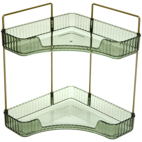 Полка для ванны угловая двойная "Фреш"зеленая 25,7х29,7х25,7см