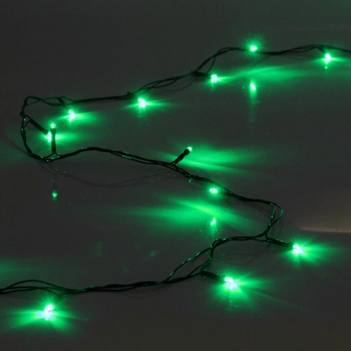 Гирлянда для дома  1,5м 12 ламп LED зелёный пров.,8 реж, IP-20, Зелёный