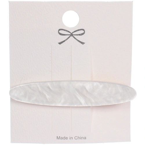 Зажим для волос "ЛАВИТА", удлиненный овал, цвет белый, 6.5*1.3см (белый блистер)