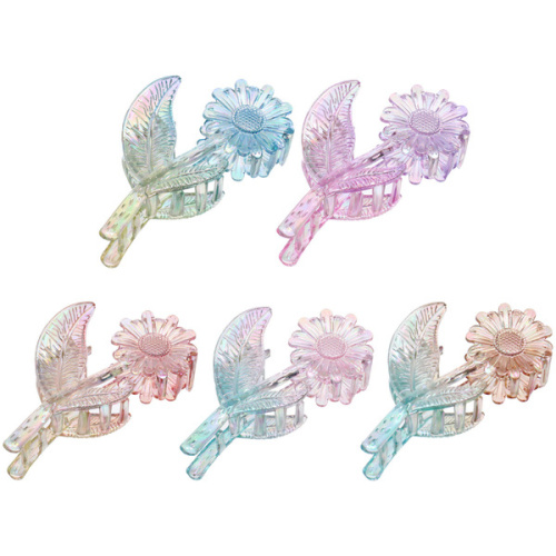 Заколка-краб для волос "Мон Пион", подсолнух, микс 6 цветов, 11см (Блистер)