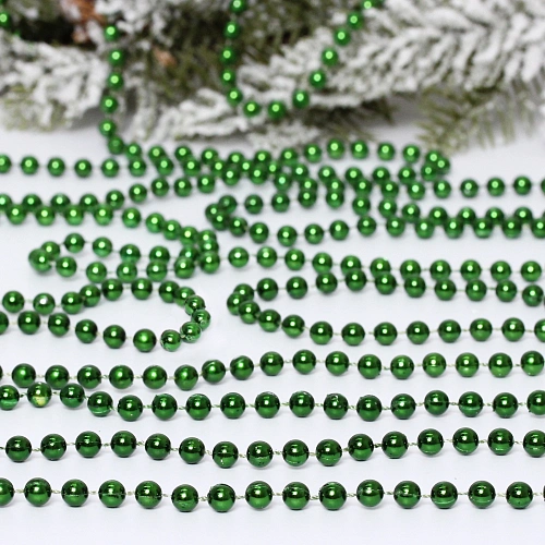Бусы на елку 2,7м Шарик d-6мм, изумруд (pvc коробка)_9