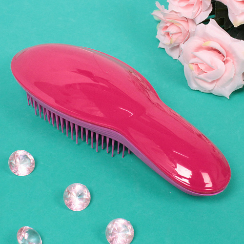 Расческа массажная компактная Manhattan style, цвет малиновыйфуксия , 20,57,5см_3