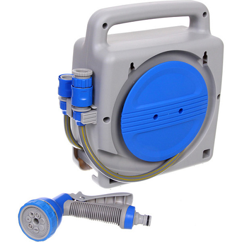 Катушка Grower со шлангом 12 и адаптерами, 10м серо-синяя AM5035_4