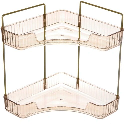 Полка для ванны угловая двойная "Фреш"бежевая 25,7х29,7х25,7см