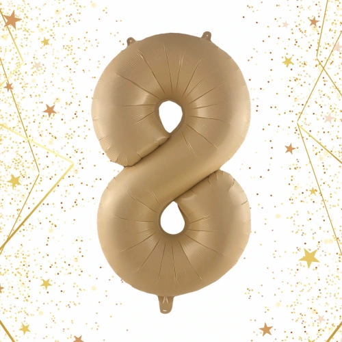 Шар фольгированный 32'/81см "Цифра "8" (шампань)