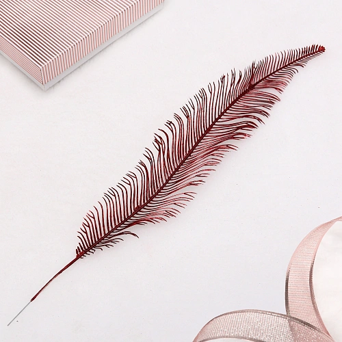 Ветка декоративная "Волшебное перо" 53 см, Рубин