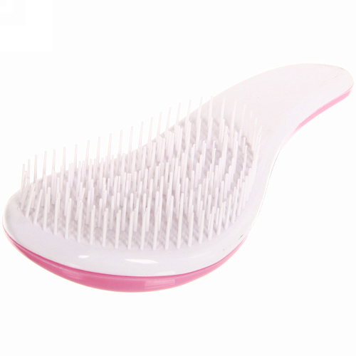 Расческа массажная Компактная-капля, цвет розовый, в коробке, 15см_4