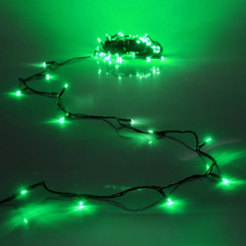 Гирлянда для дома  7,5м 80 ламп LED зелёный пров.,8 реж, IP-20, Зелёный