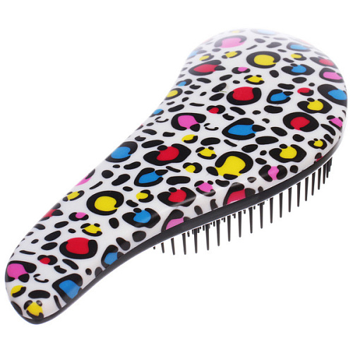 Расческа массажная компактная Perfection, принт леопард разноцветный, 1858см (коробка PVC)_3