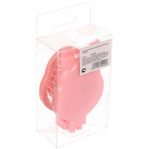 Расчёска массажная складная с зеркалом БИННИ, цвет пудровый, 105653см (коробка PVS)_8