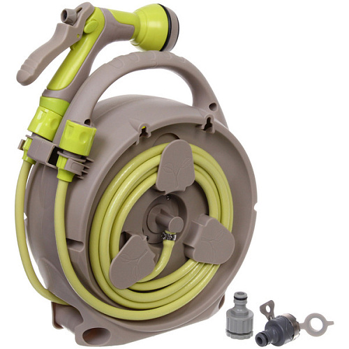 Катушка со шлангом и адаптерами зеленая 20м HQ12_3