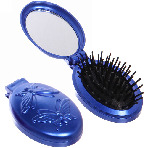 Расческа для волос массажная складная с зеркалом Beauty Room, овал, узор бабочка, микс 4 цвета, 95,5см_10