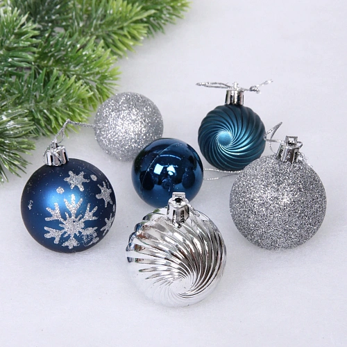 Набор шаров Christmas 5 см + 4 см (24 предметов), СапфирСеребро_4