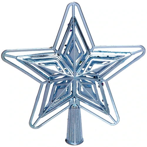 Звезда на ёлку Ажурный вечер 15 см, Голубой_6