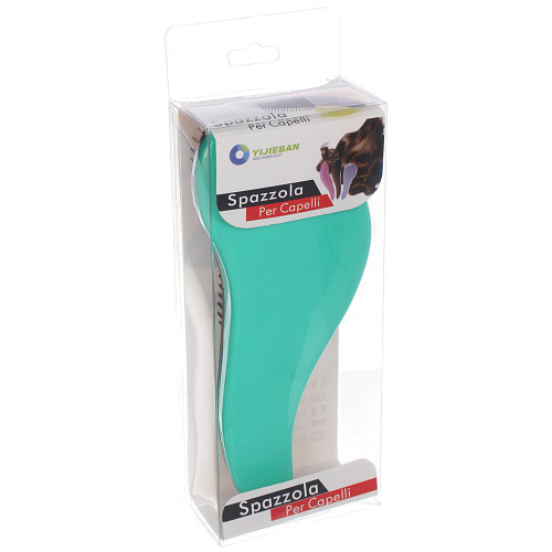 Расческа массажная Компактная-капля, цвет мятный, в коробке, 18см_5