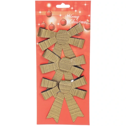 Бант на ёлку "Элегант" 10*11 см (набор 3 шт), Черное золото