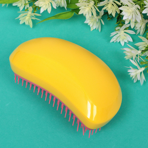 Расческа массажная компактная Mila Mi, цвет, желтыйрозовый, 712см_3