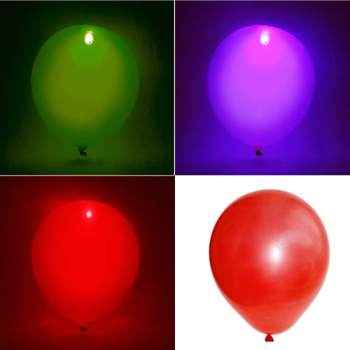 Воздушные шары  5 шт, 10"/25см Светящиеся, красный