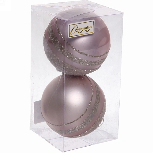 Набор украшений SHINE Magic Sphere 8 см (2 шт), baby pink_5