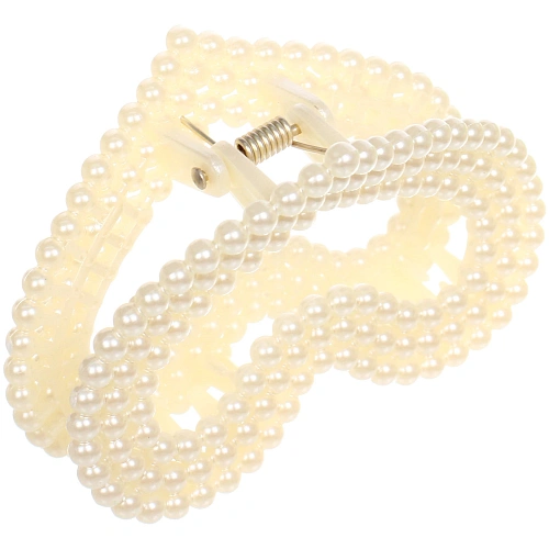 Заколка-краб для волос Мон Пион, сердце, цвет белый, 7,5см (Блистер)_4