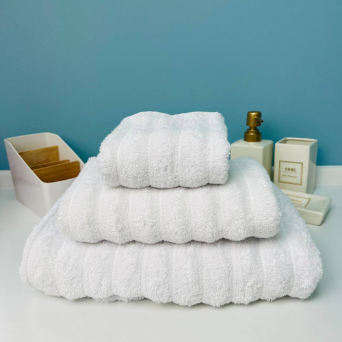 Полотенце махровое 30*50см "FLUFFY" цвет белоснежный 01-001, плотность 500гр/м2
