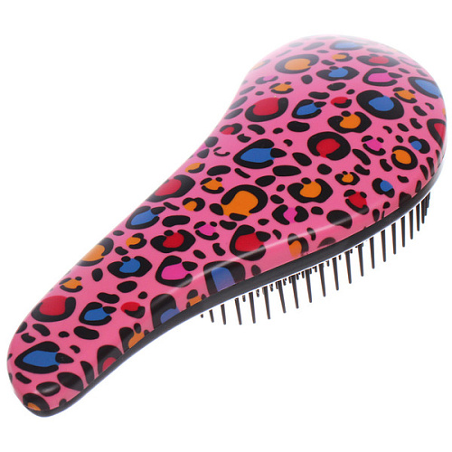 Расческа массажная компактная Perfection, принт леопард розовый, 1858см (коробка PVC)_3