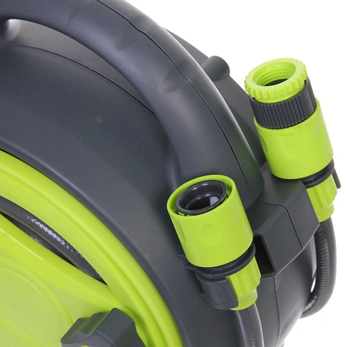 Катушка со шлангом и адаптерами, 10м серо-салатовая HY4017_5