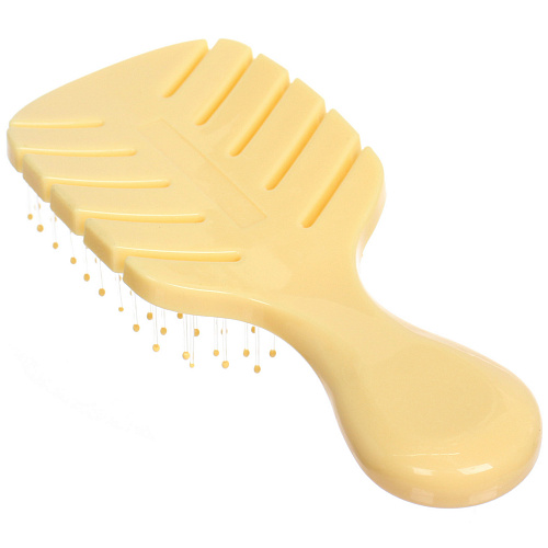 Расческа массажная продувная "ЛОТОС", цвет желтый, 6,3*14см (пластиковая коробка)