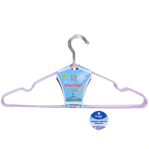 Плечики металлические нескользящие с полимерным покрытием 10шт "ТАРТИТАН", цвет сиреневый, 40см (Селфи)