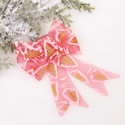 Бант на ёлку "Очарование" 17*23 см, Красный