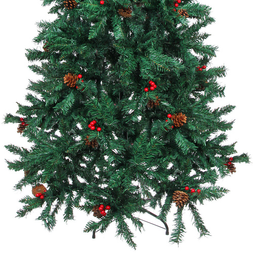 Ёлка Финская 240 см, ПВХ, шишки, ягоды (1883 веток)_4