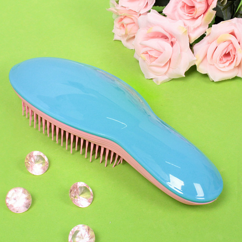 Расческа массажная компактная Manhattan style, цвет голубойрозовый, 20,57,5см_5