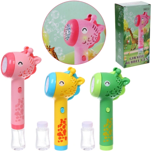 Мыльные пузыри "Жираф", 31*10 см, 60 мл, на батарейках (АА 4 шт, в компл не входят)