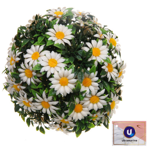Искусственное растение шар "Самшит" цветы белые D-20см Ultramarine