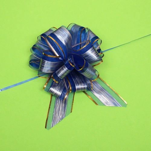 Бант для оформления подарка Сюрприз 5 см, d=15 см, Синий_4