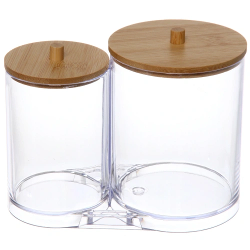 Диспенсер для ватных дисков и палочек "БРАМИНГЕМ", прозрачный, 15.5*9*13см