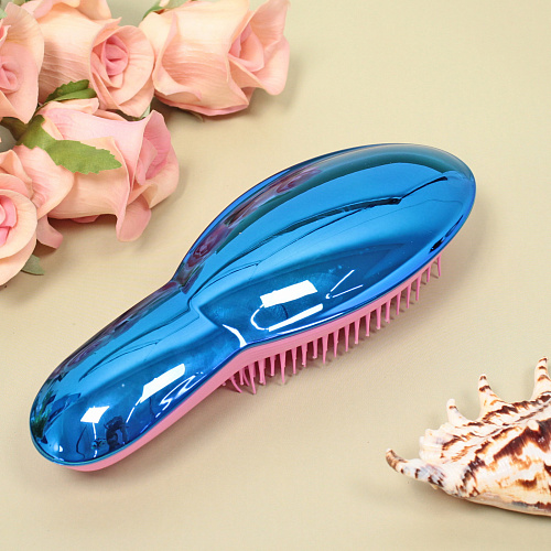 Расческа массажная компактная Care Brush, цвет синий , 217,5см, в пластиковой коробке_3