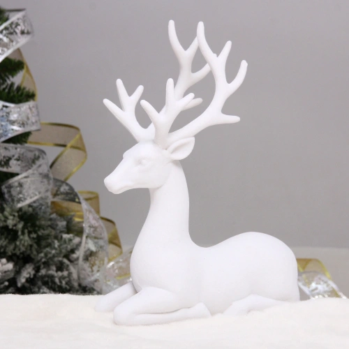 Фигурка новогодняя "Северный олень" 19.5*8*25 см, Белый